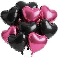 10x Pink &amp; Black Balloons
