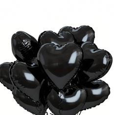 10x Black Balloons