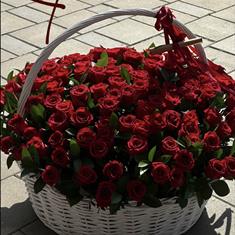 Basket of Red Roses