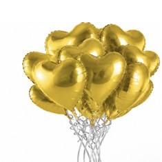 10x Gold Balloons