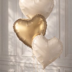 2 Gold &amp; 1 White Balloon