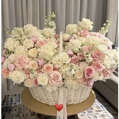 Luxurious White and Pink Basket